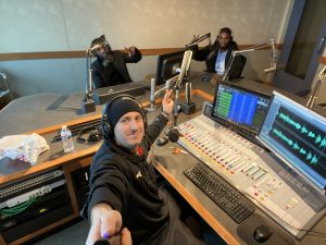 Producer Kyle, Malcolm Jones and Frank Martin in the studio