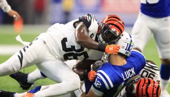 Andrew Luck is sacked by the Bengals