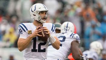 Colts quarterback Andrew Luck drops back to pass against the Philadelphia Eagles last Sunday.