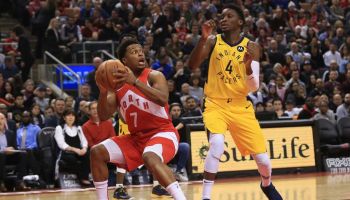Pacers guard Victor Oladipo tries to defend Raptors guard Kyle Lowry in a January loss in Toronto.