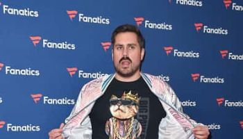 Dan 'Big Cat' Katz arrives to Michael Rubin's Fanatics Super Bowl Party at the College Football Hall of Fame on February 2, 2019