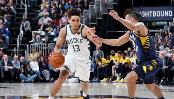 New Pacers guard Malcolm Brogdon drives against Indiana in a 2018-19 game at Bankers Life Fieldhouse.