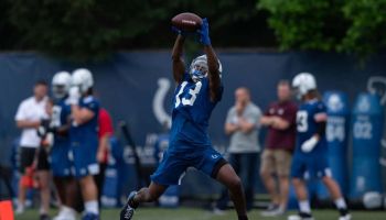 Colts wide receiver T.Y. Hilton makes a catch during the 2019 Training Camp at Grand Park.