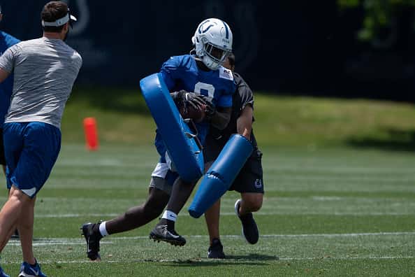 Indianapolis Colts wide receiver Ashton Dulin (9) runs through a drill during the Indianapolis Colts Mini Camp on June 11, 2019