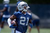 Indianapolis Colts running back Nyheim Hines (21) runs through a drill during the Indianapolis Colts Mini Camp on June 11, 2019