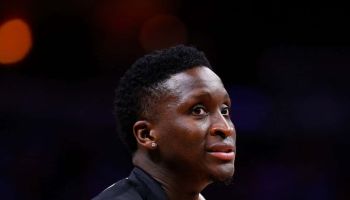 Victor Oladipo #4 of the Indiana Pacers looks on against the Miami Heat during the second half at American Airlines Arena