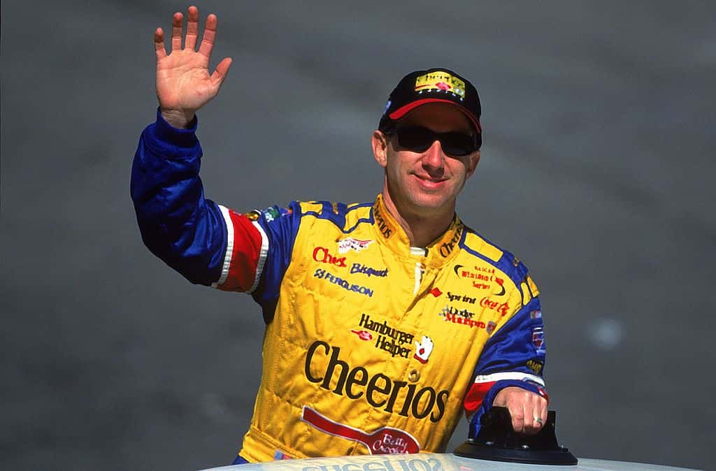John Andretti #43 who drives a Dodge Intrepid for Petty Enterprises waves to his fans during the Food City 500