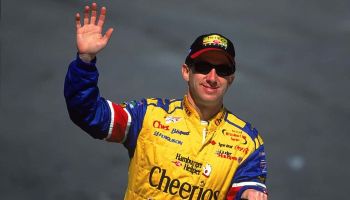 John Andretti #43 who drives a Dodge Intrepid for Petty Enterprises waves to his fans during the Food City 500