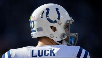 Colts quarterback Andrew Luck prepares for a game in Oakland in 2016.