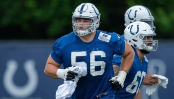 Colts rookie guard Quenton Nelson at Colts minicamp in May.