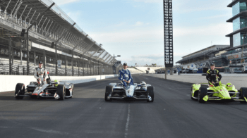 The first row of the starting grid for the 2019 Indianapolis 500.