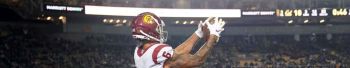 USC wideout Michael Pittman goes up to catch the ball in 2019.