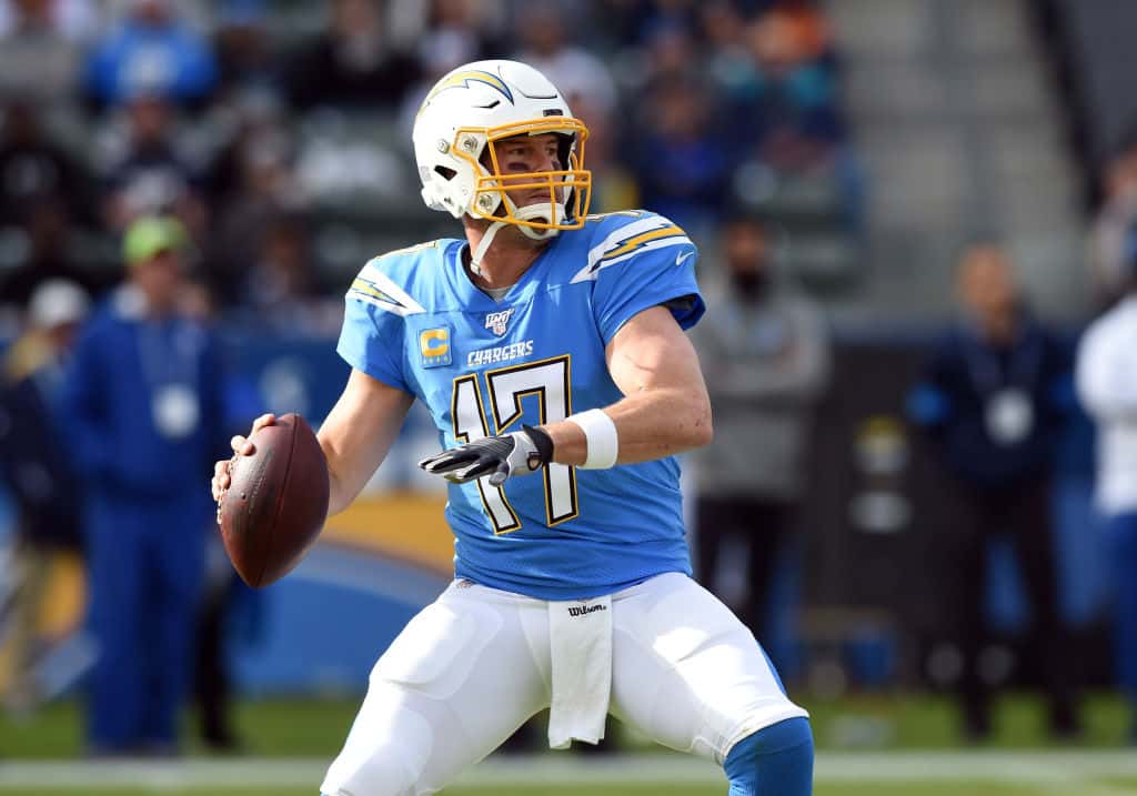 Philip Rivers prepares to throw a pass
