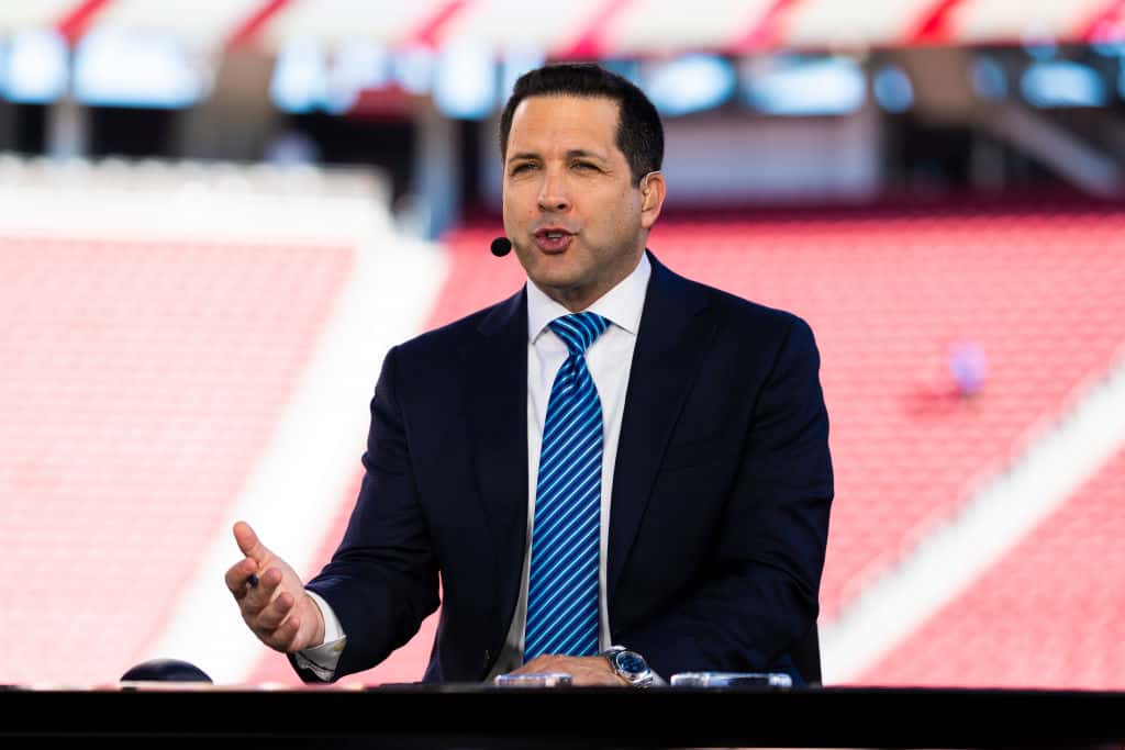 ESPN Monday Night Football Studio Analysts Adam Schefter during the NFL regular season football game between the Cleveland Browns and the San Francisco 49ers