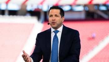 ESPN Monday Night Football Studio Analysts Adam Schefter during the NFL regular season football game between the Cleveland Browns and the San Francisco 49ers