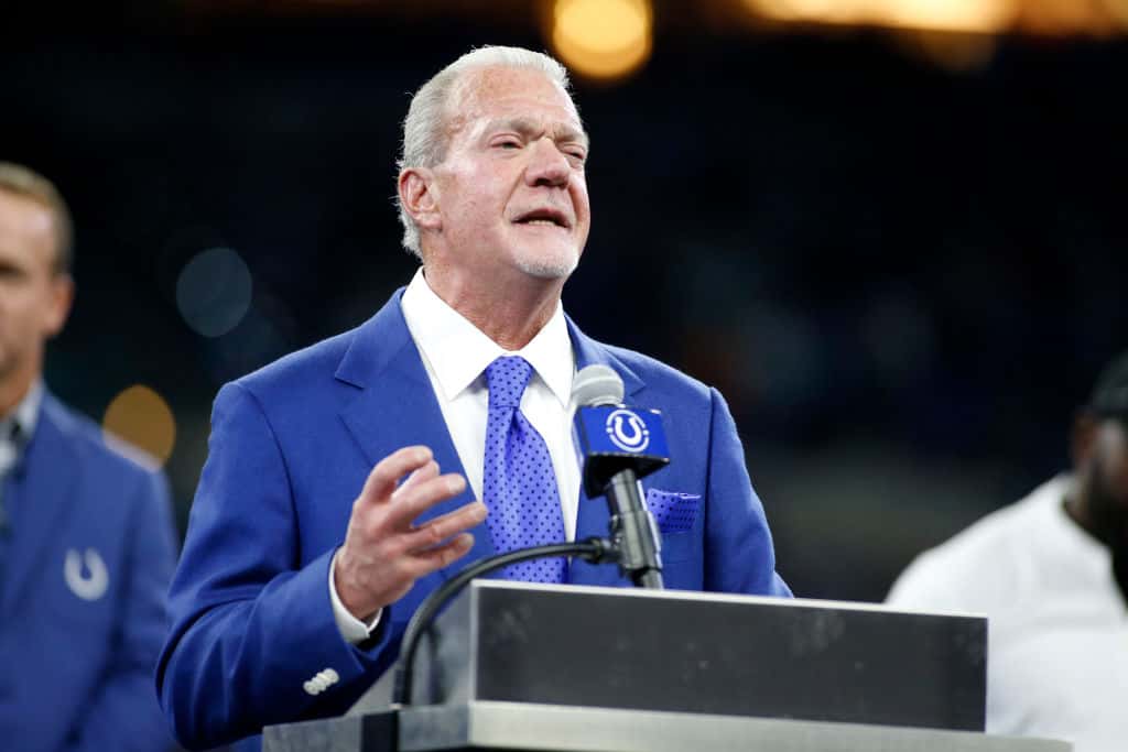 Jim Irsay speaking at Colts Ring of Honor ceremony