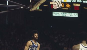 Artis Gilmore #53 of the Kentucky Colonels jumps during a game against the Indiana Pacers