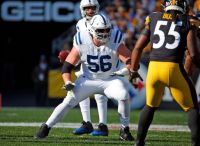 Colts offensive lineman Quenton Nelson gets ready to block in a 2019 game.