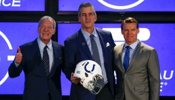 Colts brass at the press conference of Frank Reich.