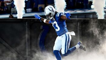 Colts wide receiver T.Y. Hilton exits the tunnel for a home game.