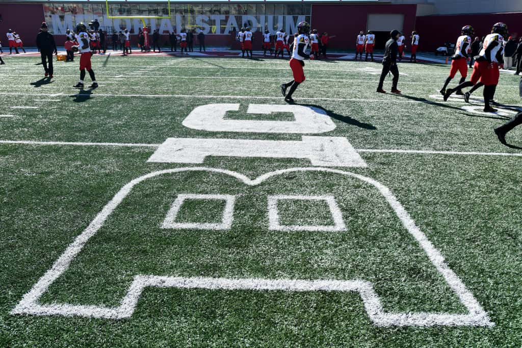 Big Ten logo on football field