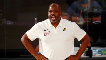 Pacers head coach Nate McMillan looks on from the sideline.