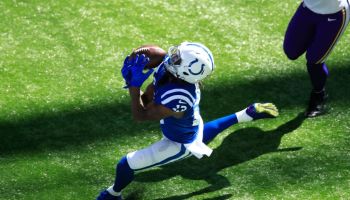 Colts wideout T.Y. Hilton drops a ball in Week Two.