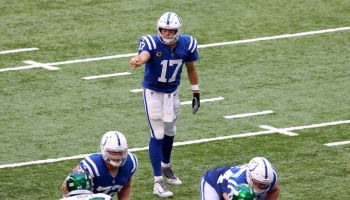 Philip Rivers calling a play at the line of scrimmage in the Colts Week 3 game versus the New York Jets