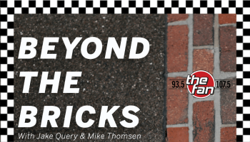 An image of the track and Bricks that says Beyond The Bricks with sound waves