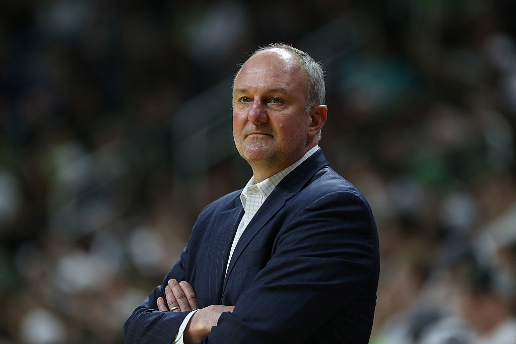 Thad Matta stands on the sideline coaching for Ohio State