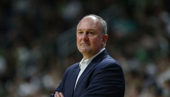 Thad Matta stands on the sideline coaching for Ohio State