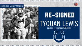 Resign tyquan lewis to the colts on another 1 year deal