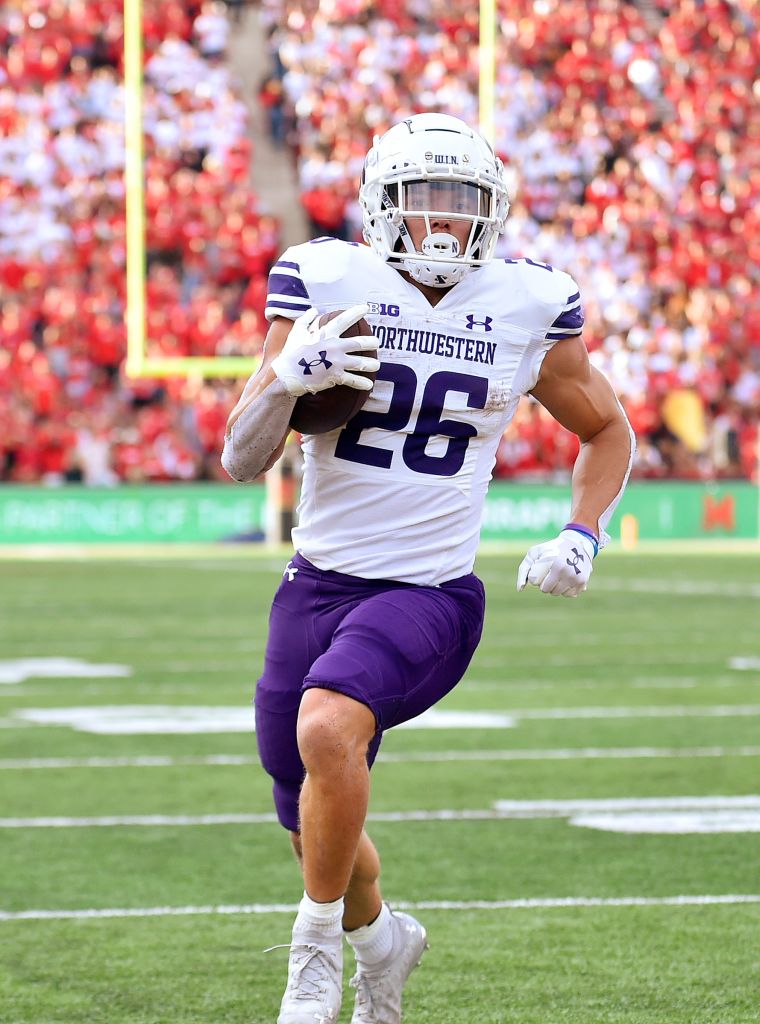 Round 5, Pick 176: Northwestern Running Back Evan Hull (5-10, 208)