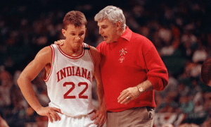 Photos of Bobby Knight atvarious times in his career around college basketball