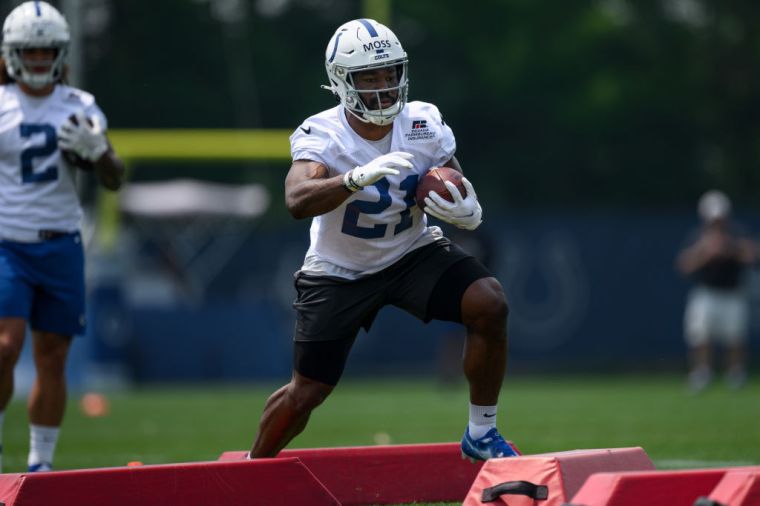 Running Backs (3): Evan Hull*, Deon Jackson, Zack Moss