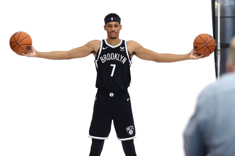 Darius Bazley #7 of the Brooklyn Nets