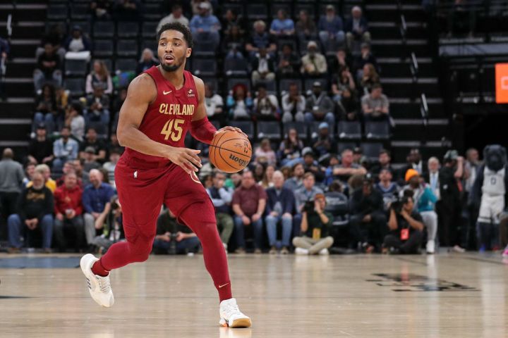 Donovan Mitchell #45 of the Cleveland Cavaliers