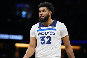 Karl-Anthony Towns #32 of the Minnesota Timberwolves