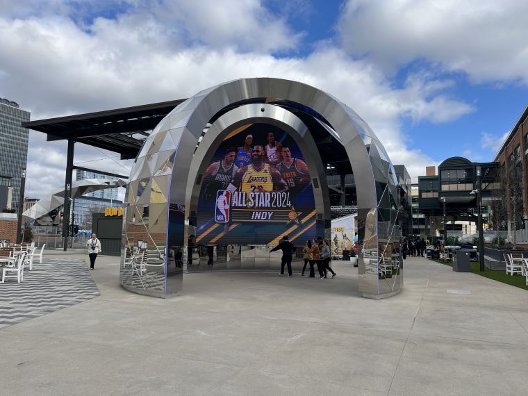 NBA All-Star 2024 Signage: Bicentennial Plaza at Gainbridge Fieldhouse