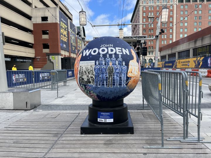 NBA All-Star 2024 Signage: Basketballs located all over Indianapolis