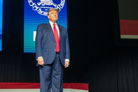 Former President Trump Speaks At The NRA Presidential Forum In Harrisburg, Pennsylvania