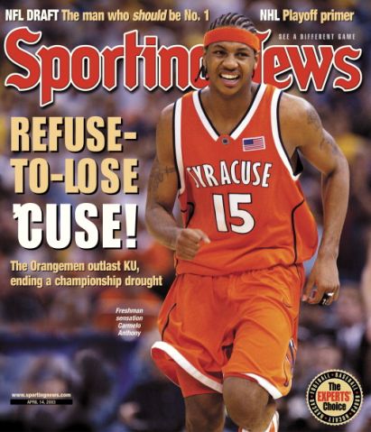 NCAA Basketball Covers - Syracuse Orangemen Carmelo Anthony - National Champions - April 14, 2003