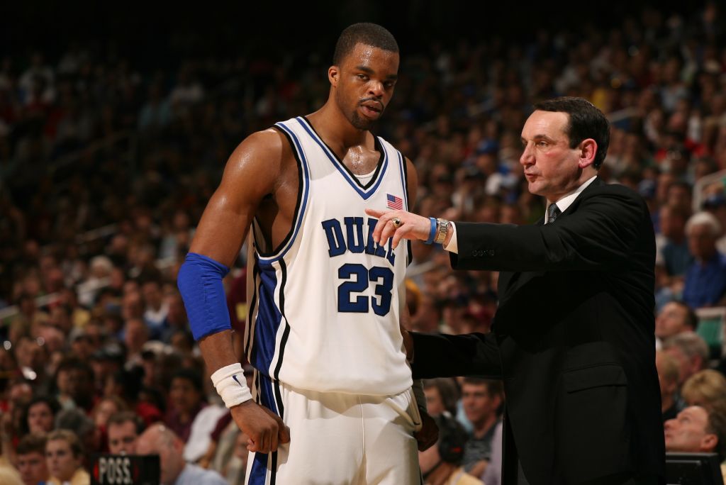 Duke Shelden Williams and Coach Mike Krzyzewski, 2006 ACC Championship