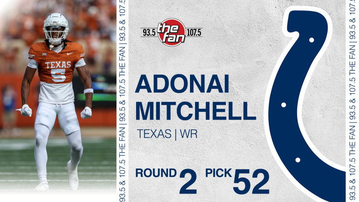Adonai Mitchell | WR | Texas - Round 2, Pick 52