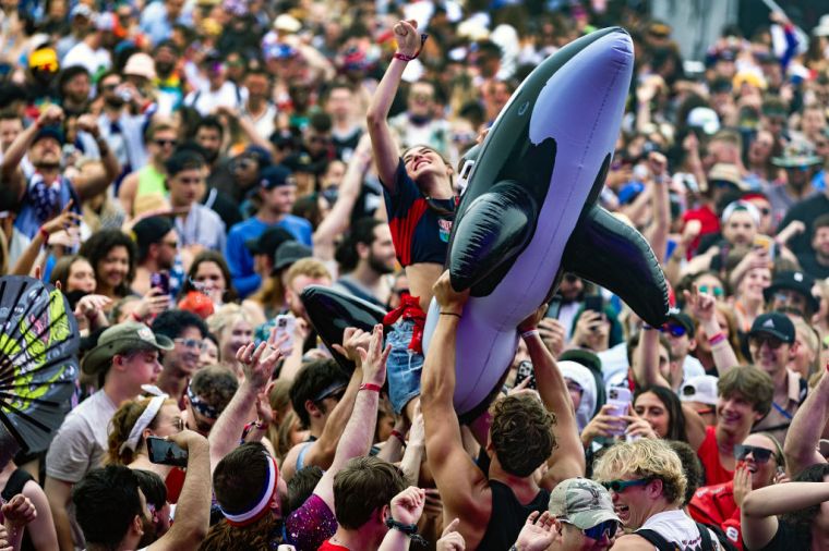 The infield is where the party is at