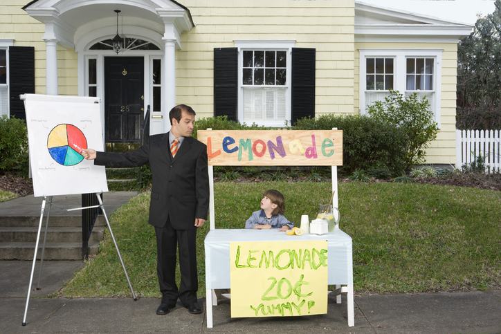 Set up a lemonade stand in their front yard for a day