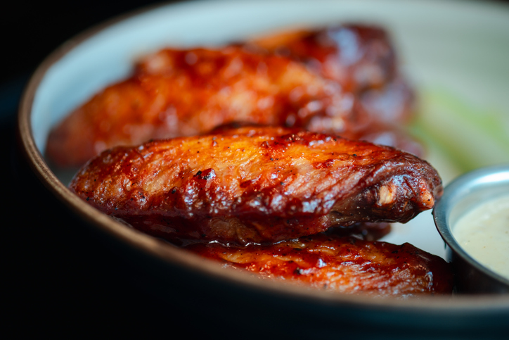 Chicken tender meat with Korean sauce. The sauce clings to the tender meat