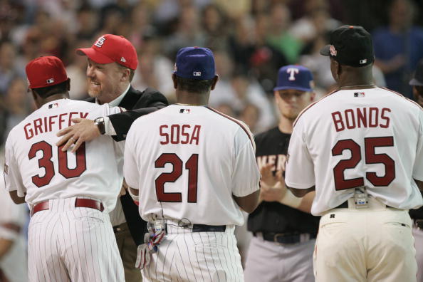 Ken Griffey Jr., Mark McGwire, Sammy Sosa, and Barry Bonds