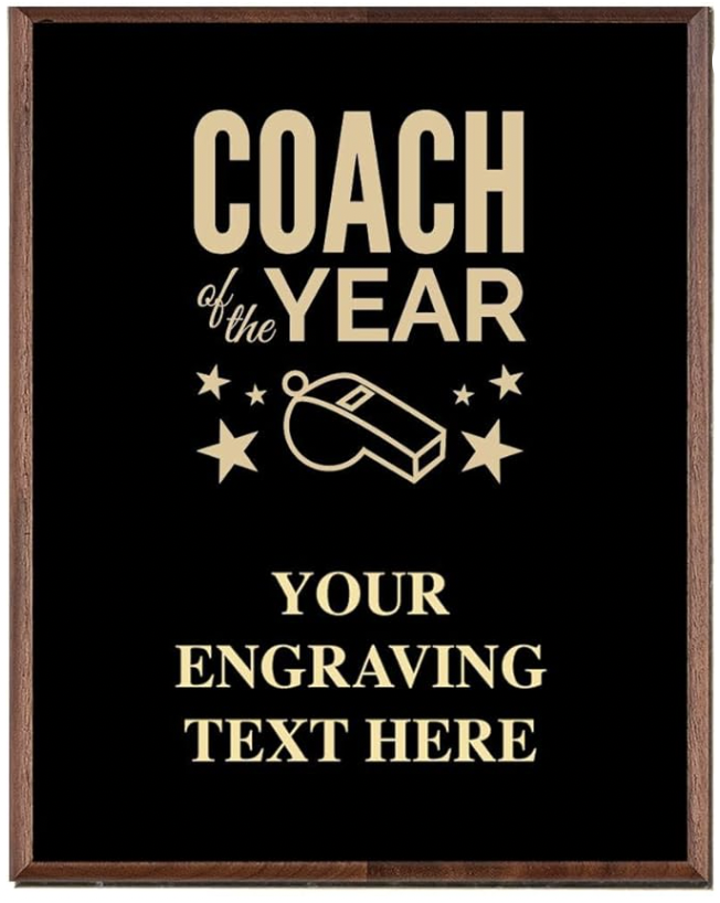A Coach of the Year Plaque