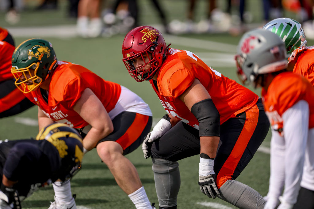 Round 4, Pick 127: Iowa State Offensive Tackle Jalen Travis (6-8, 339)